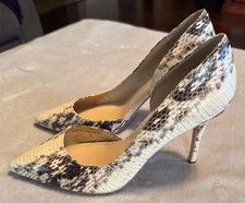 Sapatos sociais stiletto salto pele de cobra White House Black Market tamanho 10 marfim comprar usado  Enviando para Brazil