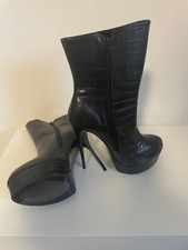 Schwarze kunstkrokoleder high gebraucht kaufen  Korntal-Münchingen