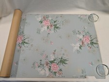 Rolo de papel de parede vintage década de 1950 ~ Floral rosa e branco com Starbursts douradas comprar usado  Enviando para Brazil