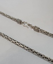 Colar de corrente Bali bizantino feito à mão 4 mm em prata esterlina 925 20" comprar usado  Enviando para Brazil