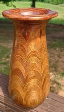 Vaso antigo de grão de madeira feito à mão MCM exclusivo assinado detalhado John A Bishop 9,5" comprar usado  Enviando para Brazil