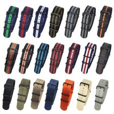 Pulseira de relógio masculina esportiva premium lona náilon universal 16-24 mm colorida comprar usado  Enviando para Brazil