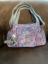 Bolsa de mão Kipling Felix com estampa floral desmaiada com chaveiro de macaco, usado comprar usado  Enviando para Brazil
