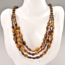 Colar vintage original designer prata esterlina 925 olho de tigre pedra preciosa comprar usado  Enviando para Brazil