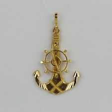 Pingente masculino de ouro amarelo 18k marinheiros âncora/corda/roda vela, navio comprar usado  Enviando para Brazil