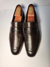 Usado,  Mocassim masculino italiano Zegna marrom crocodilo e sapato de couro 9 EUA MRSP $1650 comprar usado  Enviando para Brazil