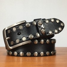 Cinto de cintura de couro real metal pesado rebite cravejado unissex cinto de motociclista punk rock comprar usado  Enviando para Brazil