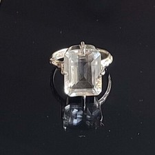 Anel fino delicado feito à mão prata esterlina 925 quartzo cristal todos os tamanhos disponíveis comprar usado  Enviando para Brazil