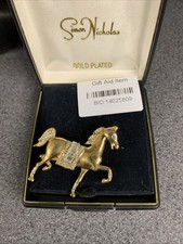 horse gold brooch for sale  BLACKPOOL