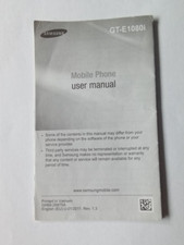 Samsung e1080i user for sale  SWANSEA