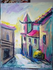 ölbild haus bunt gebraucht kaufen  Bad Münstereifel