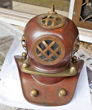 Capacete de mergulho vintage réplica miniatura capacete marinho cobre e latão comprar usado  Enviando para Brazil