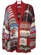 Cardigã suéter vintage moda bug patchwork malha pesada mão tamanho 18/20 artístico comprar usado  Enviando para Brazil