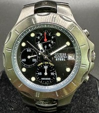 Usado, Relógio masculino GUESS WATERPRO resistência à água 100m/330ft usado aço inoxidável comprar usado  Enviando para Brazil