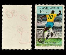 Pelé Brasil Soccer 1969 Edson Arantes Mi 1238 decalque PERFEITO ESTADO, traçado na parte de trás comprar usado  Brasil 