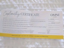 Usado, Voucher OMNI Resort La Costa San Diego redondo(s) de certificado de golfe EXP 4/26 comprar usado  Enviando para Brazil