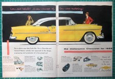1955 Canadian Chevrolet estampa anúncio amarelo Bel Air Sport Coupe grande dobra central comprar usado 1955 Canadian Chevrolet estampa anúncio amarelo Bel Air Sport Coupe grande dobra central comprar usado  Enviando para Brazil