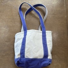 Vintage LL Bean Mini Barco e Sacola de Lona Roxa e Branca Bolsa Pequena 10” EUA OM194 comprar usado  Enviando para Brazil