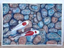 Watercolor painting koi for sale  Shipping to United Kingdom