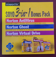 NOVO Symantec Soyo 3 em 1 pacote bônus Norton antivírus, fantasma e unidade virtual PC CD comprar usado  Enviando para Brazil