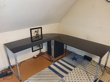 Schwarzer glas eckschreibtisch gebraucht kaufen  Salzkotten