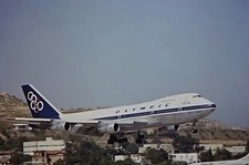 Slide colorido original 35mm do Olympic 747-284B SX-OAB pouso na ATH em 1977 comprar usado  Enviando para Brazil