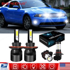 Kit combo 4 lâmpadas farol de LED Hi/Lo + farol de neblina para 2007-12 Ford Mustang 6500K comprar usado  Enviando para Brazil