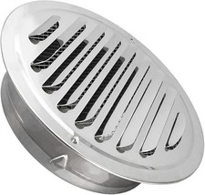 Ventilação de ar de aço inoxidável prateado 4 polegadas, grade com persiana JSIXASO parede redonda Ven comprar usado  Enviando para Brazil