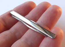 Barra deslizante de corbata contemporánea tono plateado cara lisa ¡BODA! P&P gratis segunda mano  Embacar hacia Mexico
