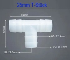 25mm stück schlauchadapter gebraucht kaufen  Reutlingen