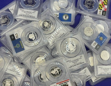 Usado, {10} Moedas à prova de 90% PRATA 💰 classificação PCGS PR69 em perfeito estado EUA 💰 + ESTOJO DE ARMAZENAMENTO comprar usado  Enviando para Brazil