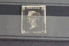 Wielka Brytania - 1840 1d intensywny czarny 3 marginesy dobry używany czarny krzyż maltański na sprzedaż  Wysyłka do Poland