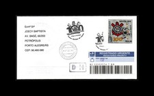 Selo de tecido sintético futebol Brasil Corintians 2010 Mi 3834 RHM C-3028 capa comprar usado  Brasil 