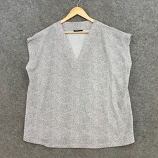 Regata Feminina Tamanho 18 Branca Preta Manga Curta Manchada Decote V 45620, usado comprar usado  Enviando para Brazil