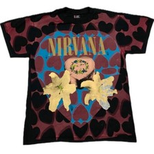 Camiseta Vintage Nirvana em Forma de Coração Tamanho G AOP Gigante Ponto Único REIMPRESSÃO comprar usado  Enviando para Brazil