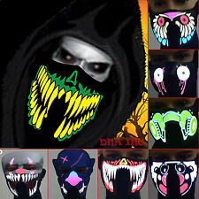 Máscara fantasia festa LED piscando ativação de som bandana Halloween iluminar dança comprar usado  Enviando para Brazil