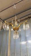 Lampadario ottone cristallo usato  Bologna