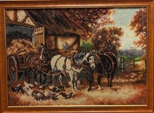 Obraz haftowany konie rama/ Gesticktes Bild Pferde /embroidered picture/horses na sprzedaż  PL