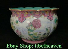 Jarro tanque de lótus 7,4" Qianlong marcado antigo chinês pastel porcelana palácio comprar usado  Enviando para Brazil