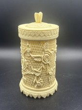 Tenedor de cóctel asiático floral tallado en celuloide vintage con 12 tenedores segunda mano  Embacar hacia Mexico