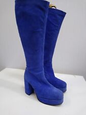 Blue suede platform for sale  WATFORD