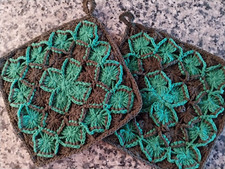 Topflappen gehäkelt grün gebraucht kaufen  Goslar