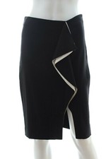 Saia lápis Prabal Gurung frente com babado / Preta comprar usado  Enviando para Brazil