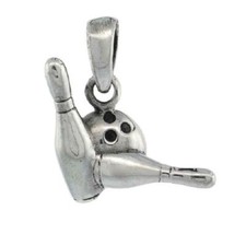 Usado, Plata de Ley Bola de Bolos & Pins Colgante / Dije, Italiano Caja Cadena comprar usado  Enviando para Brazil