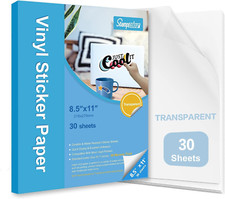 Papel adesivo de vinil imprimível, transparente, 30 unidades, autoadesivo tra comprar usado  Enviando para Brazil