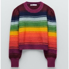 Suéter cropped listrado arco-íris feminino Zara P, usado comprar usado  Enviando para Brazil