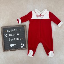 Romper de férias Janie and Jack vermelho floco de neve veludo pés tamanho 0-3 meses novo sem etiquetas comprar usado  Enviando para Brazil
