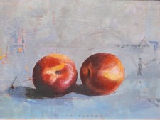 MATS RYDSTERN (sueco), natureza morta impressionista de um par de pêssegos, óleo comprar usado  Enviando para Brazil