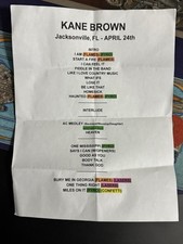 Kane brown setlist for sale  Jacksonville
