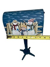 Caixa de correio de madeira de Natal com bonecos de neve pedestal 13,5 X 8,5 #1 divertido comprar usado  Enviando para Brazil